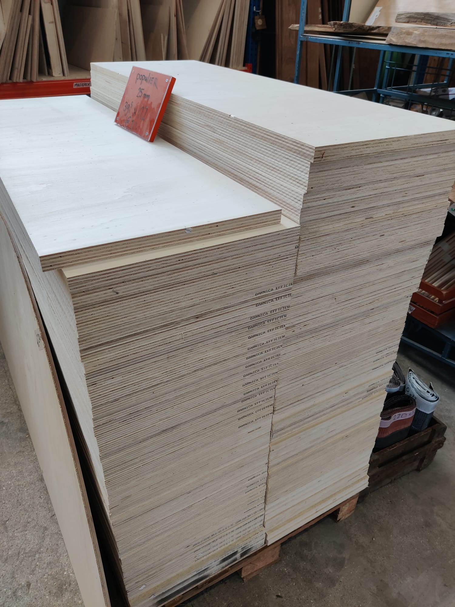 Multiplex populier 25mm 39,5x122